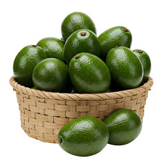 Ripe avocado fruit with realistic detail and seed exposed on transparent background, great for use in salad recipes, superfood branding, and wellness product visuals