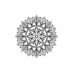 Circular pattern in the form of a mandala. Henna tatoo mandala. Mehndi style. Decorative pattern in oriental style. Coloring book page.
