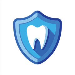 Dentistry Protection Icon with Tooth and Shield