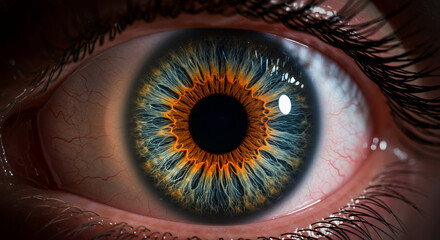 Detailed Close-Up of a Human Eye with Vibrant Iris and Pupil