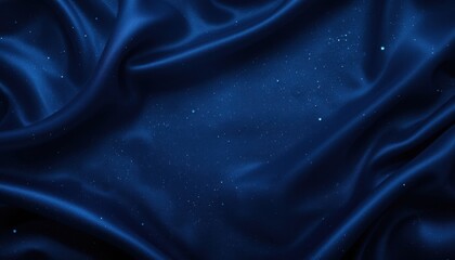 Fototapeta premium Deep indigo silk fabric draped in folds.