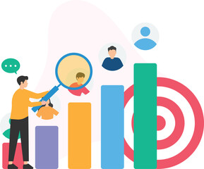 Target audience or ideal customer, demographic data or audience segments, customer persona or buyer profile, market research or audience analysis, behavioral targeting or psychographic profiling