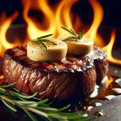 lamb chops on a wooden background