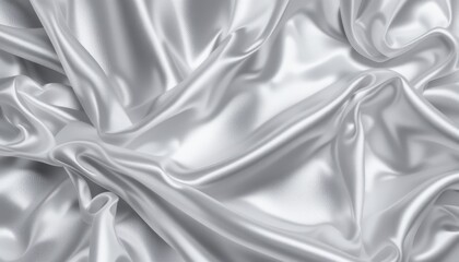 Obraz premium Luxurious, draped satin fabric texture in light gray.