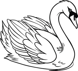 Fototapeta premium bird, illustration, animal, vector, water bird, silhouette, duck, isolated, wild, symbol