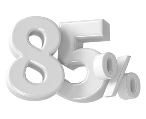 85 Percent Number 3D Render