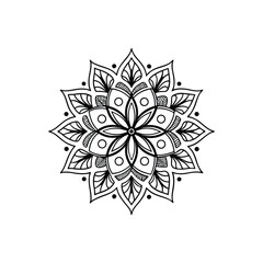 Obraz premium Circular pattern in the form of a mandala. Henna tatoo mandala. Mehndi style. Decorative pattern in oriental style. Coloring book page.