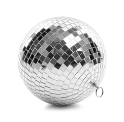 One shiny disco ball isolated on white