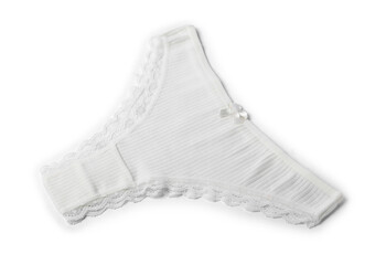 One beautiful cotton panties isolated on white