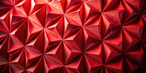 Intricate Crimson Geometric Paper Texture A Close-Up Study of Folded Triangles
