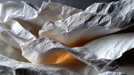 close up white crumpled paper texture.stock photo