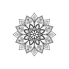 Circular pattern in the form of a mandala. Henna tatoo mandala. Mehndi style. Decorative pattern in oriental style. Coloring book page.