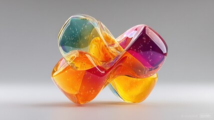 colorful shape isolated on white colorful glossy shape 3d render.stock image