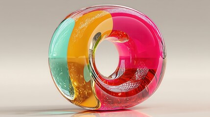 colorful shape isolated on white colorful glossy shape 3d render,photo stock