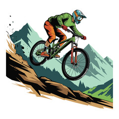 Downhill MTB Jump Athletic Poster Art