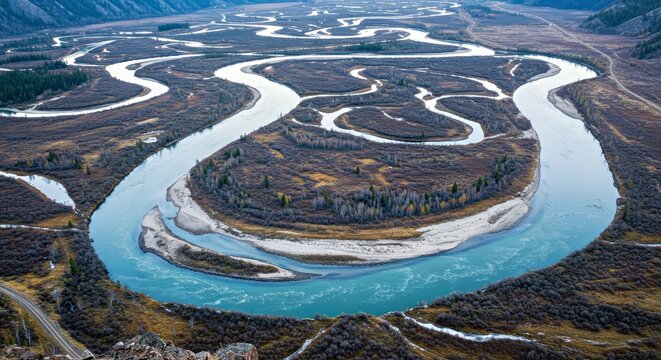 Yenisei Angara Selenga River System Northern Lifeline Carves Earth Frost Siberia Arctic Landscape Cold Climate