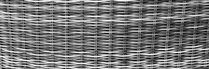 Panoramic image. Gray wicker of furniture for background