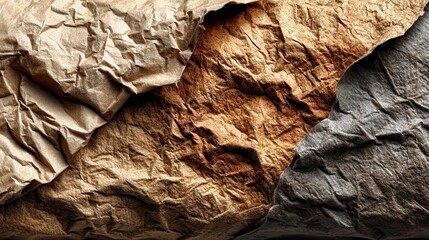 crumpled ecru craft package paper texture abstract cream texture old paper background beige old surface.stock photo