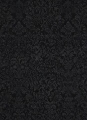 Intricate black damask wallpaper; seamless floral vines, gothic, dark, elegant, seamless, wall