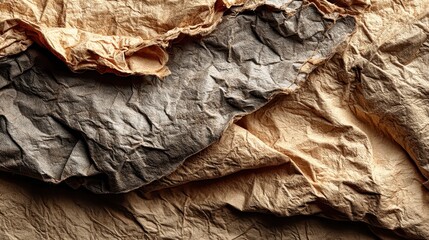 crumpled ecru craft package paper texture abstract cream texture old paper background beige old surface,photo stock