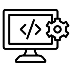 Web Development Vector Line Icon Design