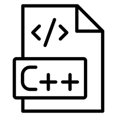 C++ Programming Vector Line Icon Design