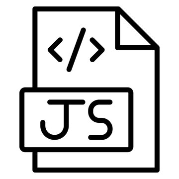 JavaScript File Vector Line Icon Design