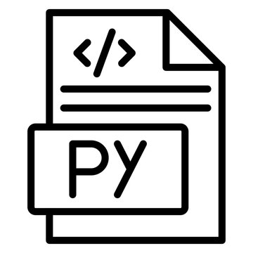 Python Code Vector Line Icon Design