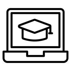E-learning Platforms Vector Line Icon Design