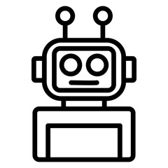 Robotics Vector Line Icon Design