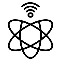 Quantum Internet Vector Line Icon Design