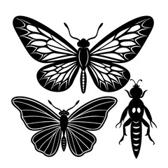  Set of butterfly silhouette vectors 