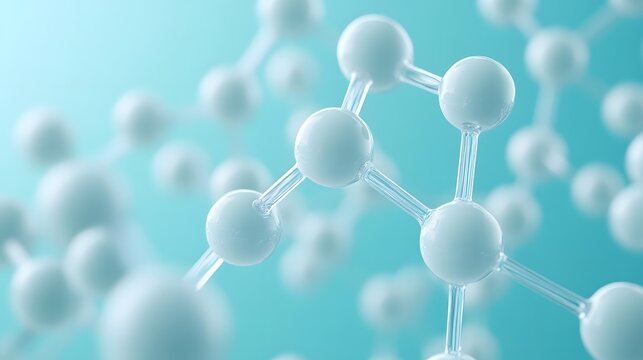 Molecular structure of hyaluronic acid, symbolizing advanced skincare technology.