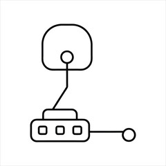 Vector Network Remote Access Icon in Line Art Style