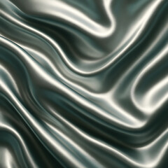 Fototapeta premium Silver Drape.A smooth, flowing texture that resembles elegant silver satin or metallic fabric, rippling with light and soft shadows to create a luxurious, abstract surface.