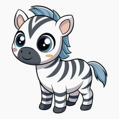 Adorable Cartoon Baby Zebra Illustration