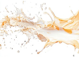Naklejka premium Milk splash isolated on a white background, high-resolution photography, realistic photo, stock photo. generative ai