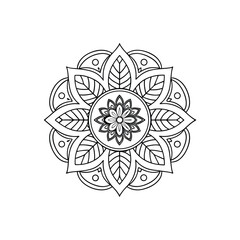 Circular pattern in the form of a mandala. Henna tatoo mandala. Mehndi style. Decorative pattern in oriental style. Coloring book page.