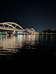 Br&uuml;cke, Fluss, Linz, Wasser, Nacht,
