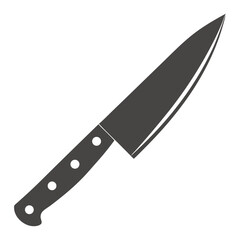 Sharp Butcher Knife Icon  Essential Kitchen Tool Silhouette

