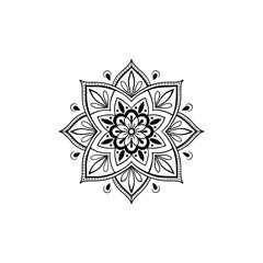 Circular pattern in the form of a mandala. Henna tatoo mandala. Mehndi style. Decorative pattern in oriental style. Coloring book page.