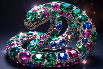 snake jewellery with gems and diamonds