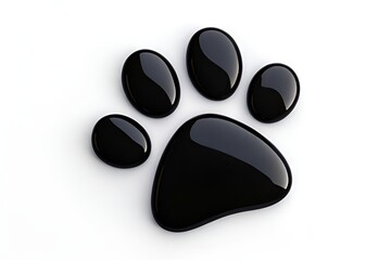 Minimalist Black Animal Paw Print Illustration on White Background