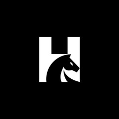 letter H horse logo