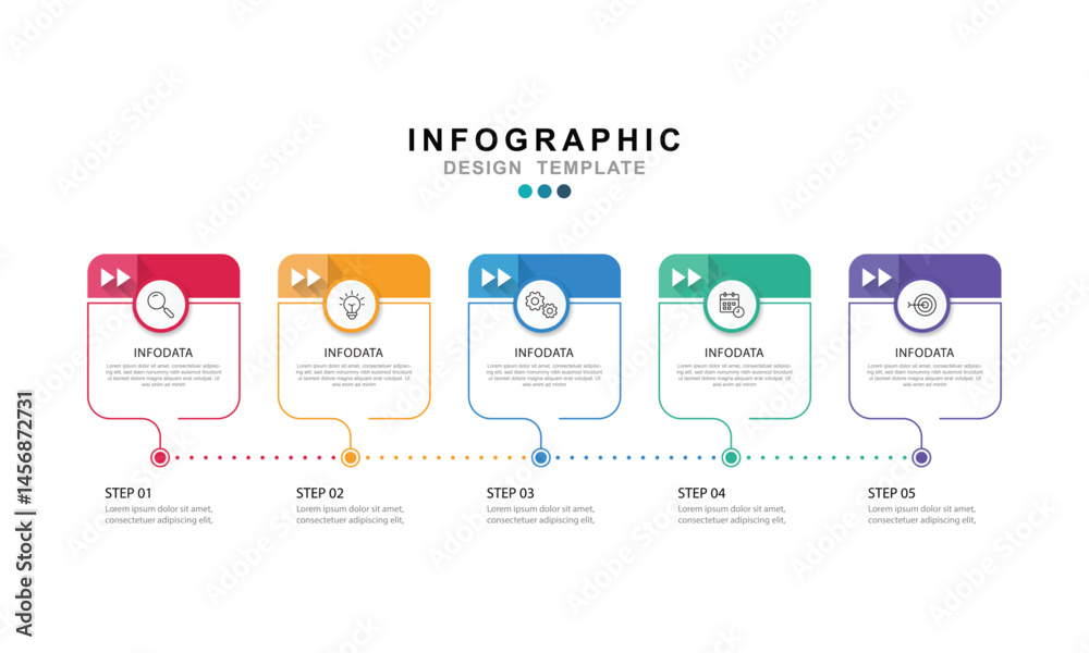 Fototapete vector infographic label design template with icons and 5 options or steps. for your business data. 