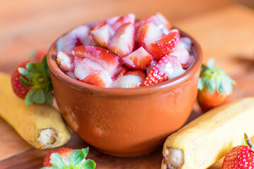 açaí with strawberry milk shake 