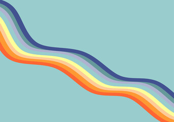 Colorful abstract retro lines flowing across a minimalist background, evoking a sense of motion and vintage charm.