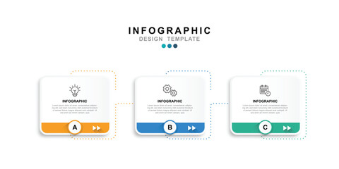 Vector Infographic label design template with icons and 3 options or steps.