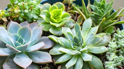 Stunning Succulent Arrangement in Pot Close Up