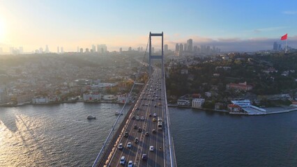 15 July Martyrs Bridge over the Bosphorus - Istanbul.
